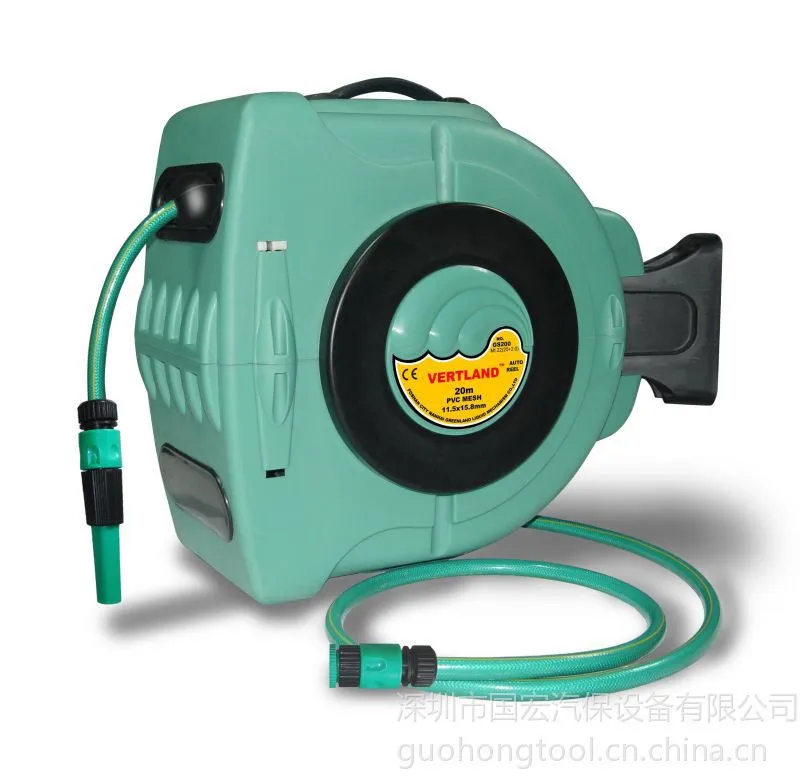 供应20米水鼓卷管器PVC夹纱管自动伸缩花园水管卷轴格霖堡水鼓GS200