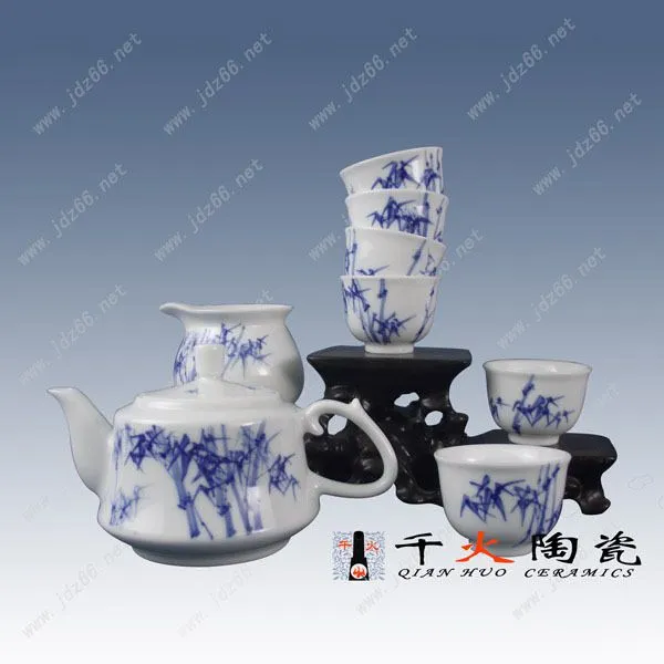 47.手绘竹林清风8头茶具(无现货)CJQH00160047