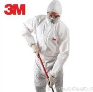 正品3M 4510白色带帽连体防护服 防护颗粒物及液体有限喷溅