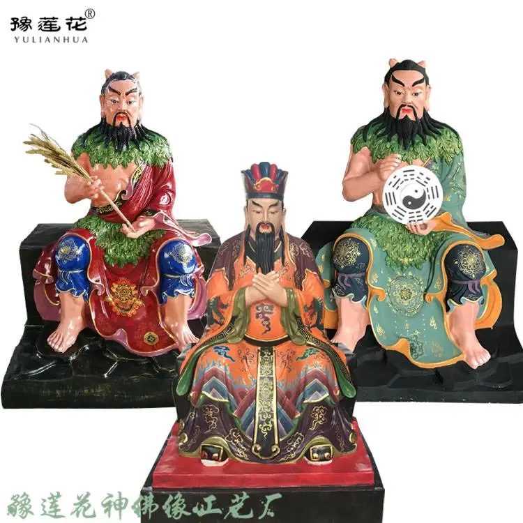 太昊陵人祖 爷神像 女娲娘娘塑像 嫘祖始蚕塑像
