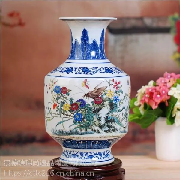 景德镇仿古瓷器粉彩珐琅彩瓷瓶黄底赏瓶小花瓶客厅装饰桌面摆件- 供应商网