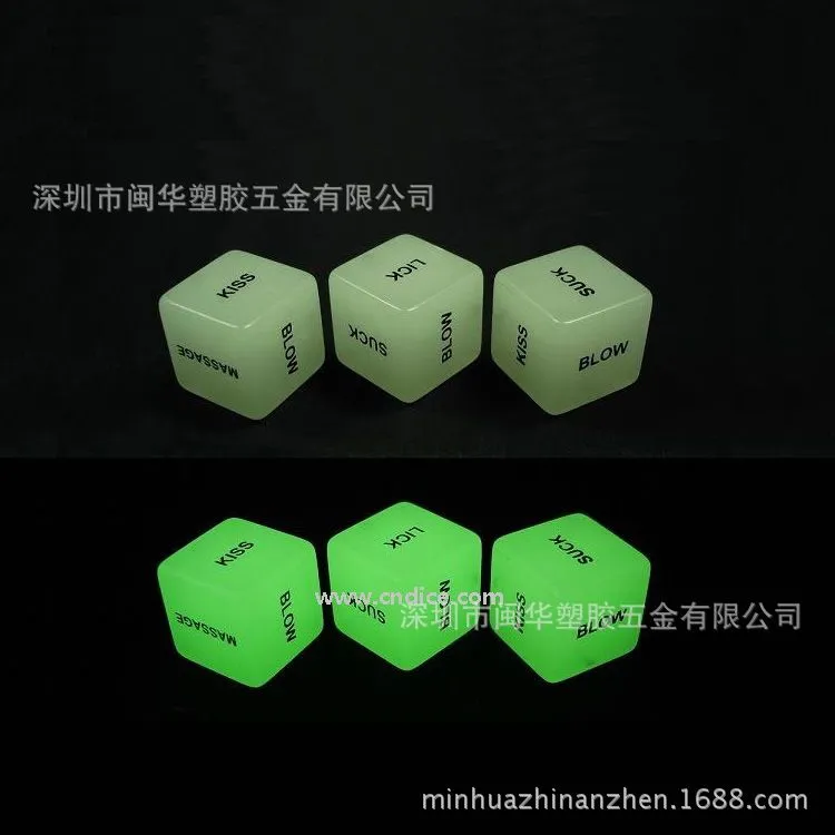 夜光英文印刷骰子,色子,骰仔,色仔.