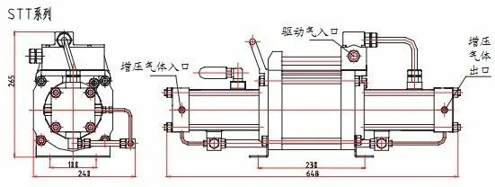 气体增压泵STT结构图 气体增压泵STT结构图