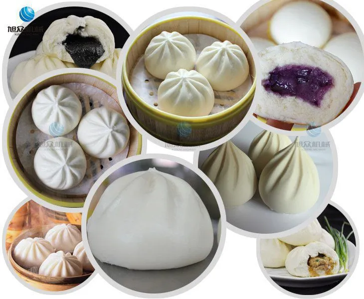 40全自动包子机样品图,可生产各种菜包、肉包、豆沙包、糖包等各种常见包子