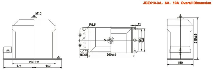 REL12、JDZX10-3、6、10A(B)电压互感器外形尺寸 REL12、JDZX10-3、6、10A(B)电压互感器外形尺寸