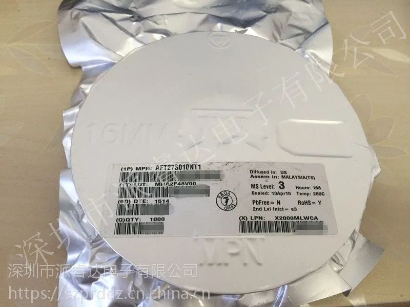 FREESCALE/飞思卡尔 AFT27S010NT1 微波射频管 0.7-3.6GHZ