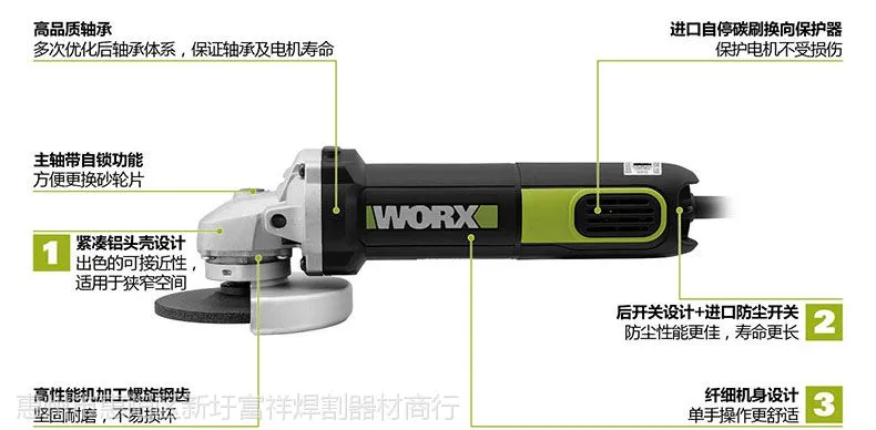 WORX威克士大功率角磨机WU715 多功能万用磨光抛光机切割机电动工具