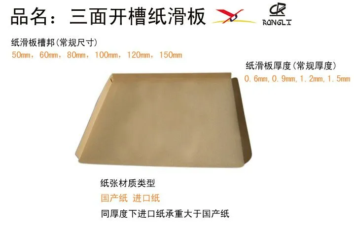 三面开槽纸滑板