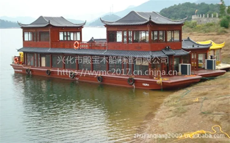 殿宝木船供应大型画舫餐饮船 公园景区观光木船