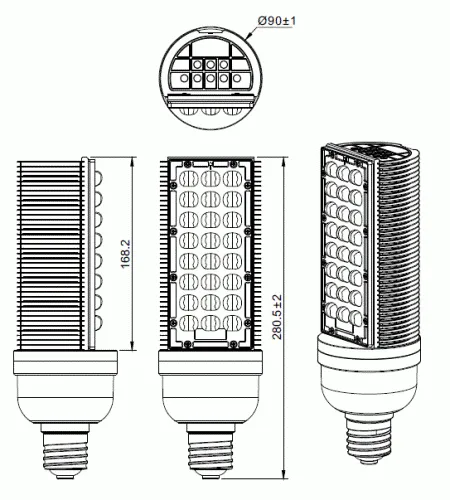 35W大功率LED公园灯外形尺寸