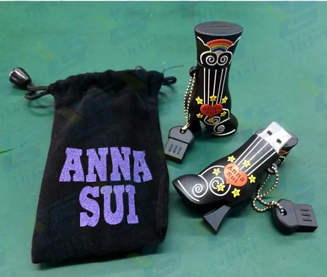 高跟鞋U盘-美国安娜苏ANNA SUI彩妆品牌开模定制U盘礼品 鞋子U盘开模制作工厂