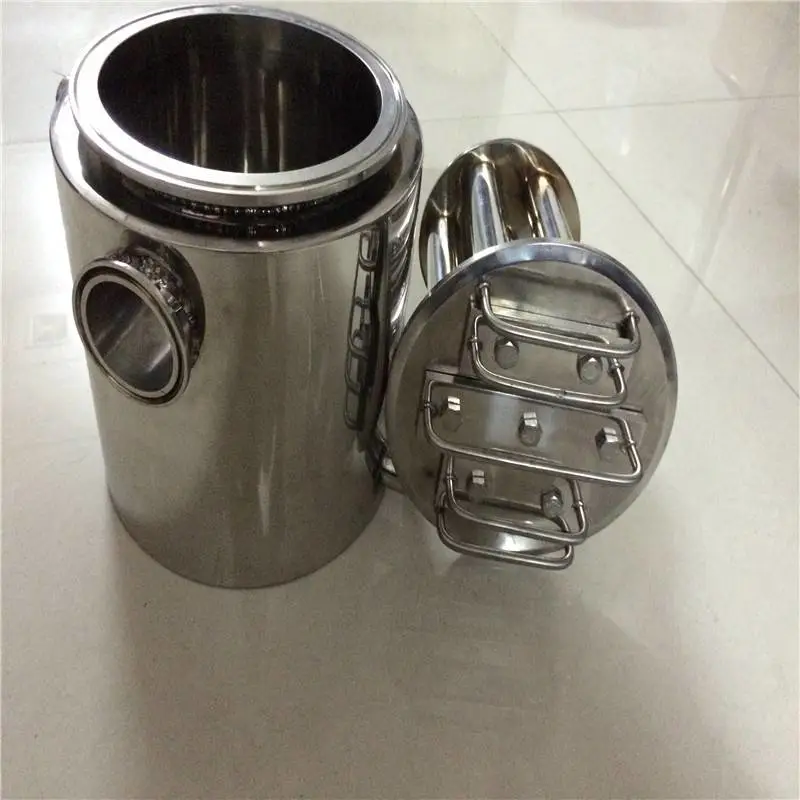 供应316不锈钢浆料除铁器，管道式三层7管磁性过滤器