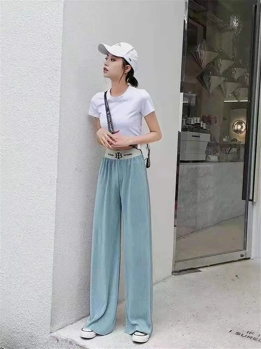 云南德宏九分条纹休闲裤库存毛衣1一10元批发网大码宽松女裤松紧裤
