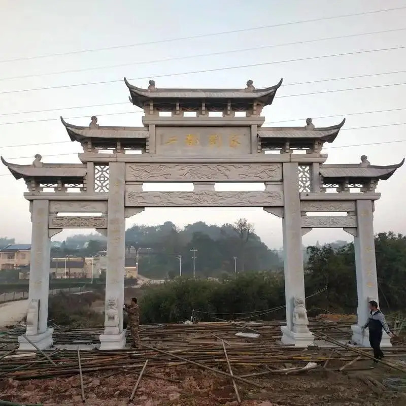 农村村口石门楼 花岗岩门牌坊 百年耐久 厂家现货批发