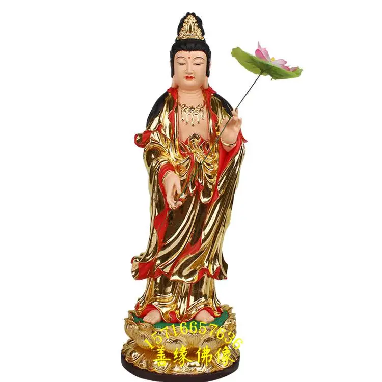 手工泥塑大势至菩萨佛像价格日月光菩萨贴金像观音菩萨坐像图片- 供应商网
