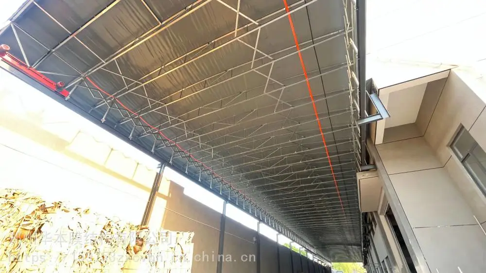 潮州市 大型推拉棚 厂房伸缩电动棚 推拉雨蓬
