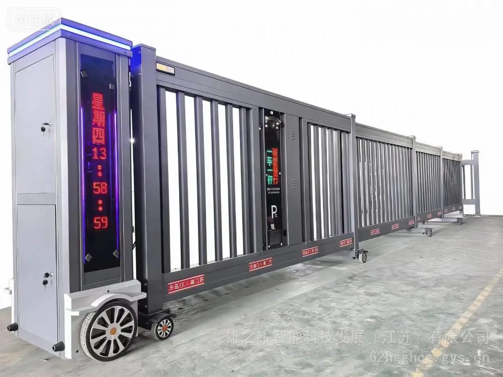常州南通苏州战将建星启功九鼎财门红门财门铝合金电动伸缩门智能段滑门工厂庭院伸缩大门