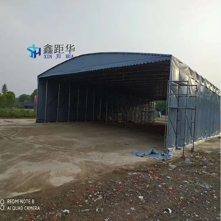 广东惠州钢筋加工棚大型可移动雨棚【防水设计】