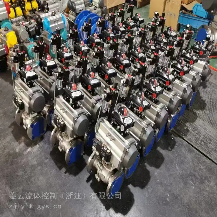 Q641H-16C DN80 气动硬密封铸钢球阀 气动开关球阀