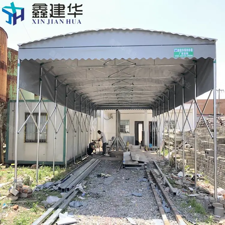 十堰大型仓库遮阳蓬伸缩喷漆房安装定制