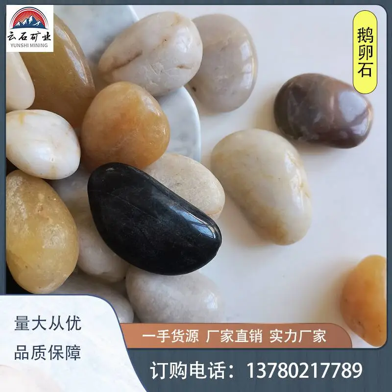 抛光2-3公分 黑白 五彩 天然鹅卵石 别墅庭院造型地坪用 耐腐蚀 雨花石