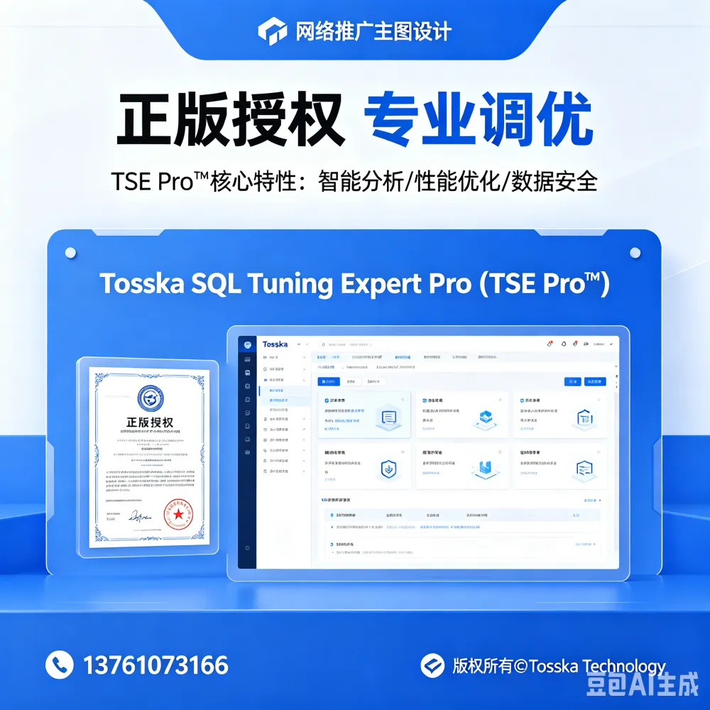 TosskaTosska TSE Pro™企业级SQL优化软件DBA运维调优工具游标动态SQL优化无源码性能优化