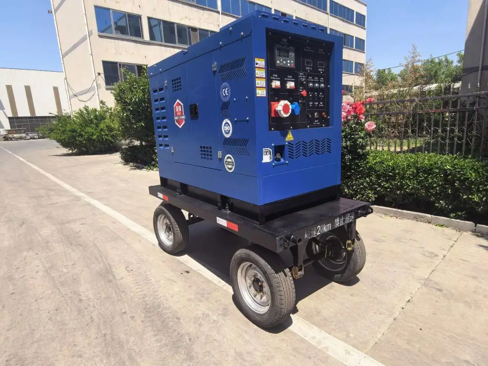 山区排水沟钢托架焊接500A柴油自发电电焊机大泽动力