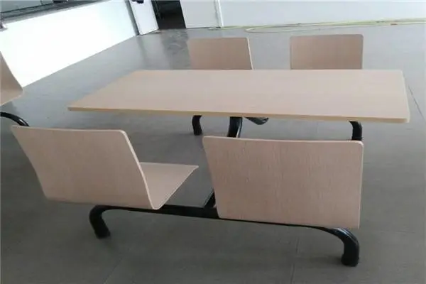 连体餐桌椅 不锈钢组合 桌凳一体化生产工厂 安装方便