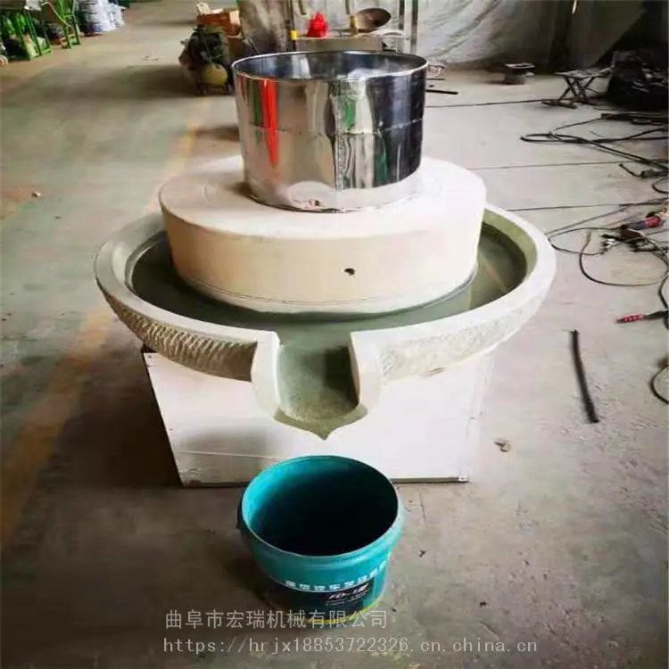 钦州米浆麻石款商用肠粉机石盘式电动石磨家用立式芝麻酱机