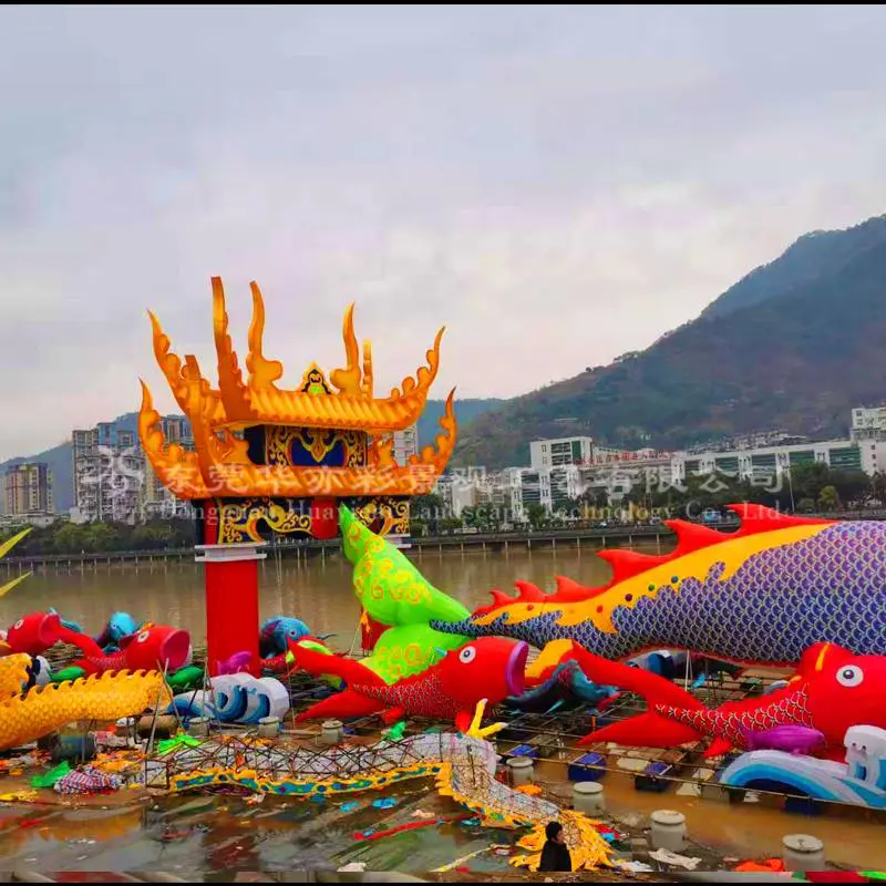 城市亮化项目广场高速路口花车彩船制造免费设计策划