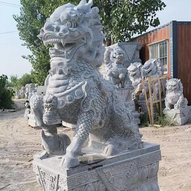 青石***麒麟 花园园林广场装饰 可配底座 现货直发