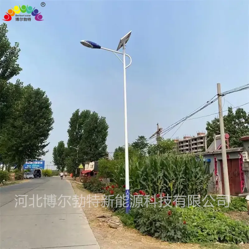 博尔勃特乡村振兴路灯杆整体镀锌6米30W太阳能路灯怎么调时间