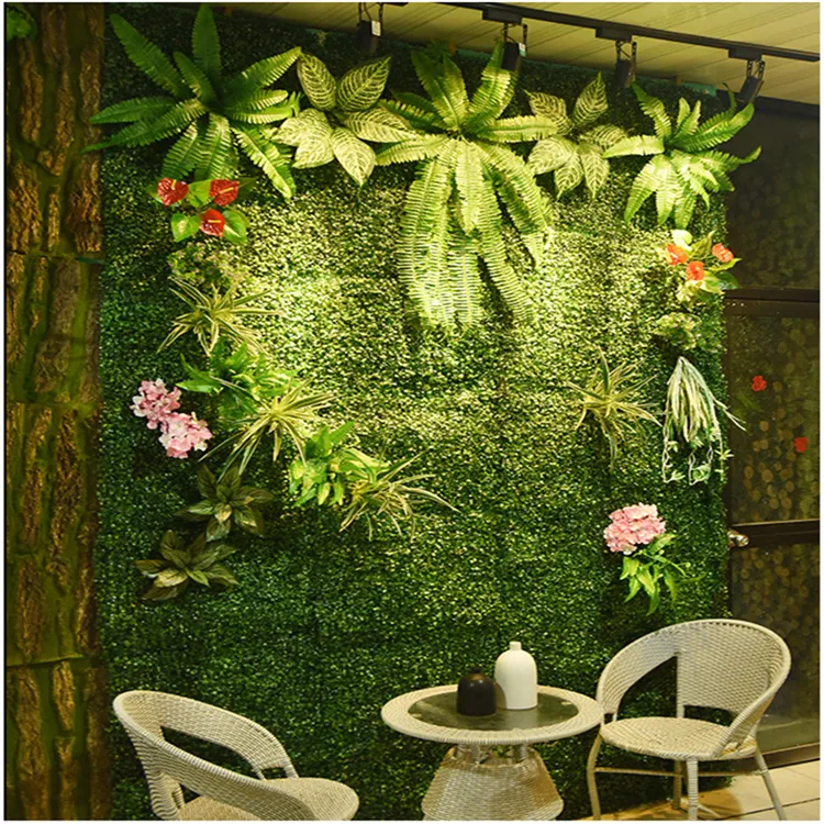 绿达仿真植物墙308小尤加利奶茶店网红打卡点装饰塑料绿植壁挂