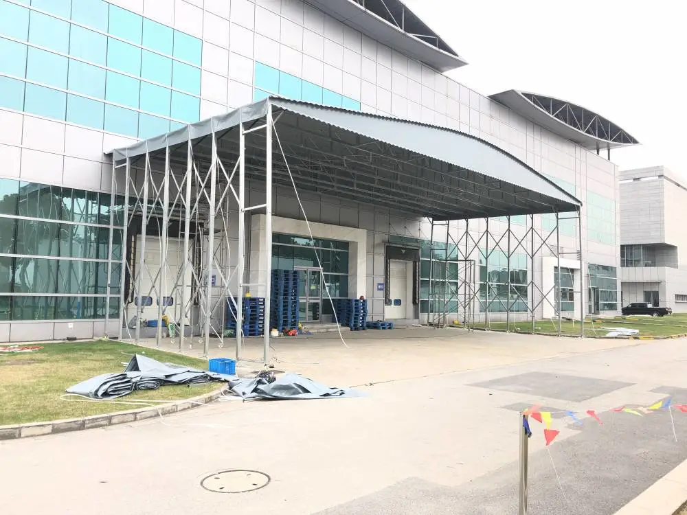 山东折叠伸缩蓬 厂房户外物流帐篷 厂家供应