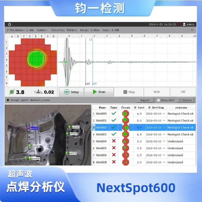 NEXTSpot600 相控阵超声点焊分析仪 底盘件等车身部件检测