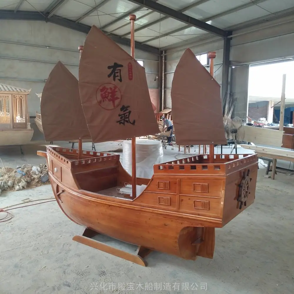 欧式手划船 景区装饰木船 婚纱摄影道具船 精致手工木船可以定制