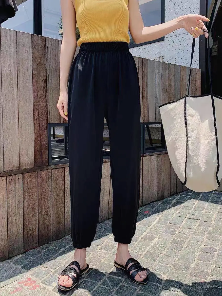 海南海口裤子女休闲裤九分裤学生时尚宽松尾货女式休闲阔腿裤