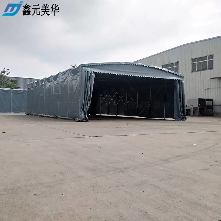 周口物流推拉篷,工厂卸货区伸缩篷房是什么样的