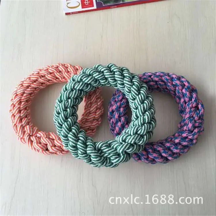 八字形狗狗啃咬玩具 手工编织狗磨牙玩具 宠物牙咬棉绳玩具