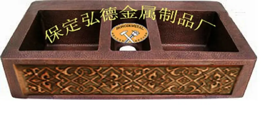 供应纯手工制作厨房铜水槽浴室铜盆1424-h