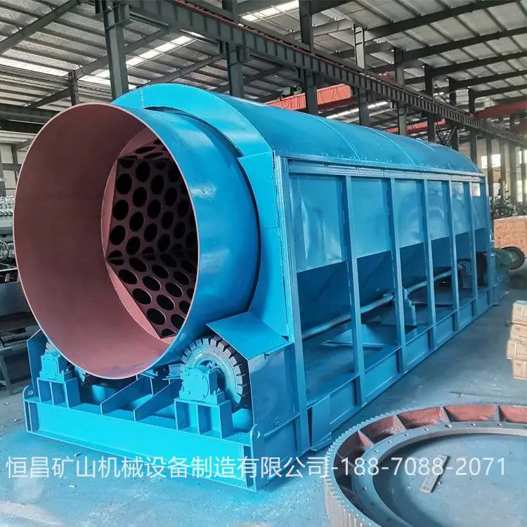 移动式沙场用电动无轴滚筒筛沙机 塑料金属垃圾筛分机