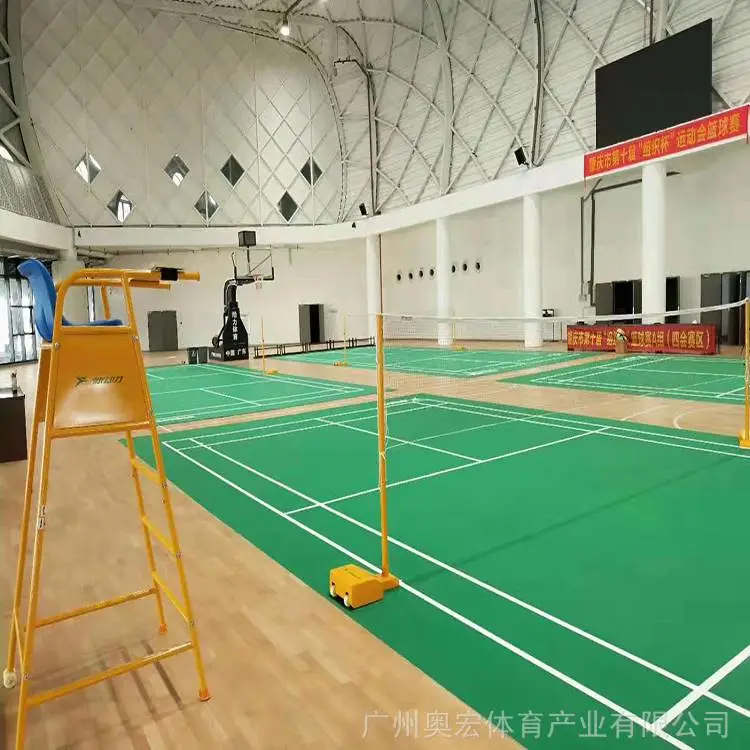 金平PVC羽毛球场施工厂家,羽毛球馆地板胶
