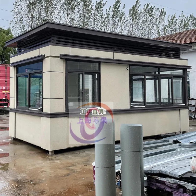 园林大门保安房梯形门卫室管理室 工厂门口带通道门卫值 订做园林大门保安房