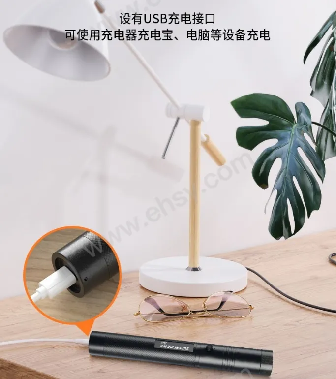 神火J02激光笔手电绿光200mAhUSB充电紫光远射镭射灯