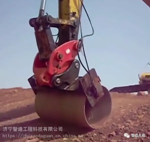 滚筒振动夯,智造大观,挖掘机振动压路机,挖机振动钢轮,压实器,振动夯实