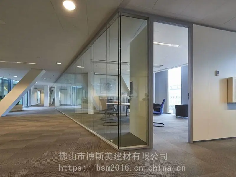 90款 热弯弧形 双层中空玻璃隔断 系统隔断