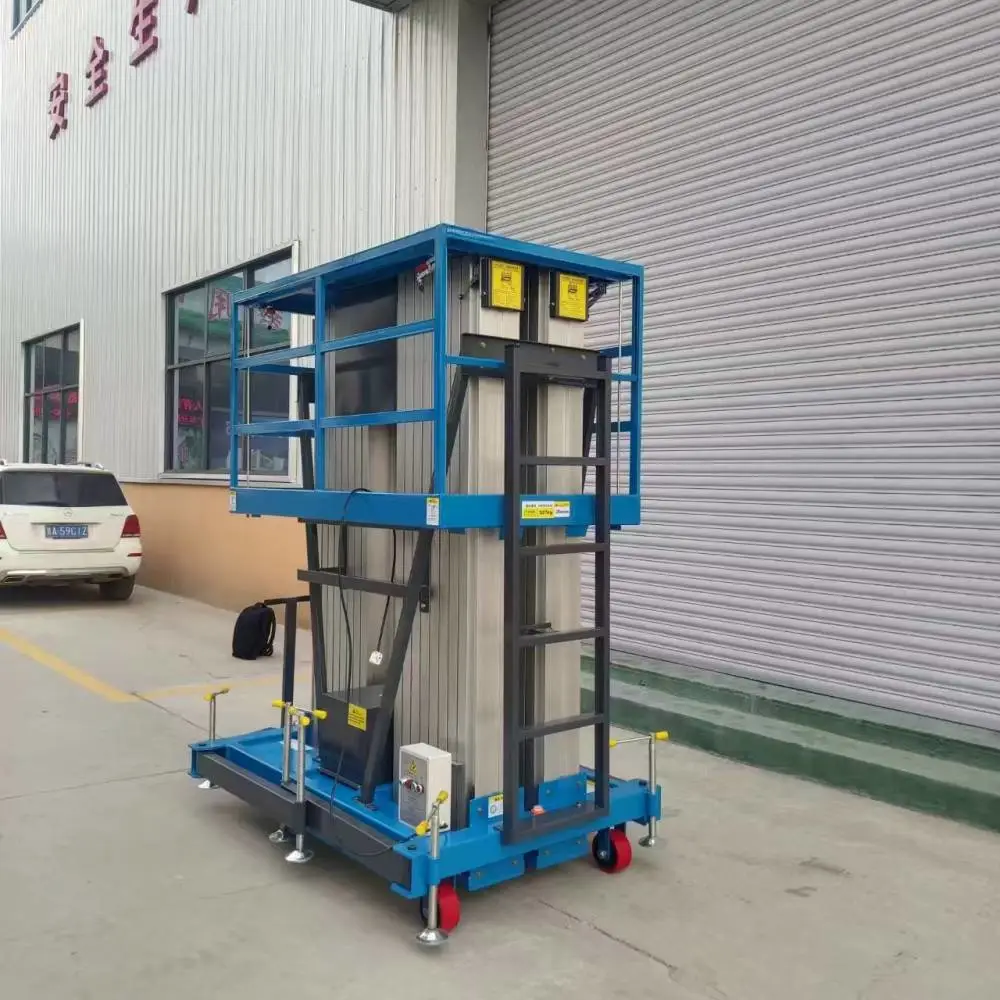 宁瑞 14米双柱铝合金升降机 室内高空作业平台 维修灯具升降台