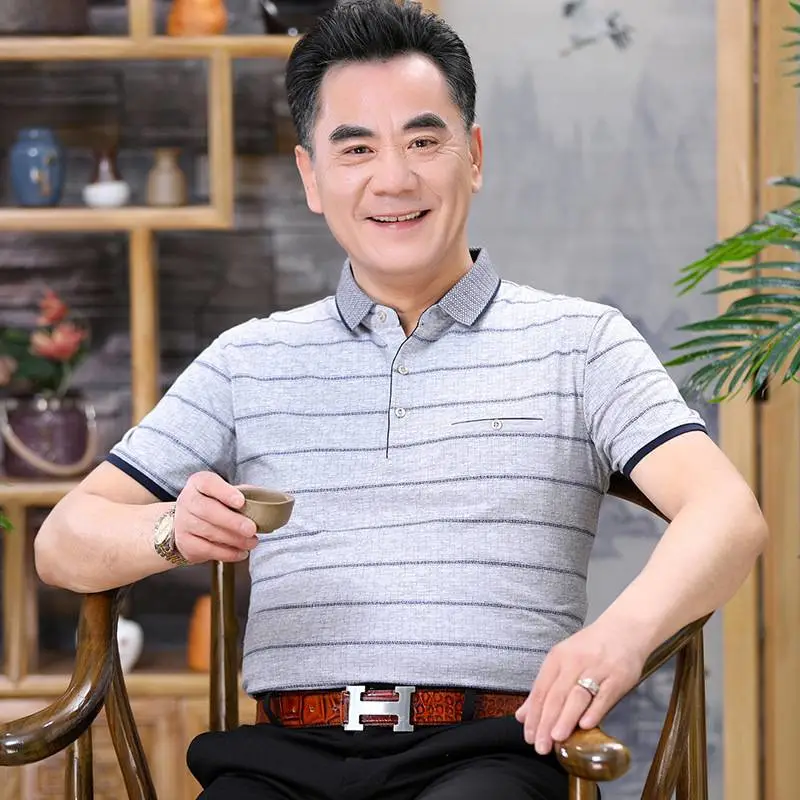 男装中老年人服装批发市场夏季新款中老年男装爸爸装夏装中老年男士适合女人开的小店