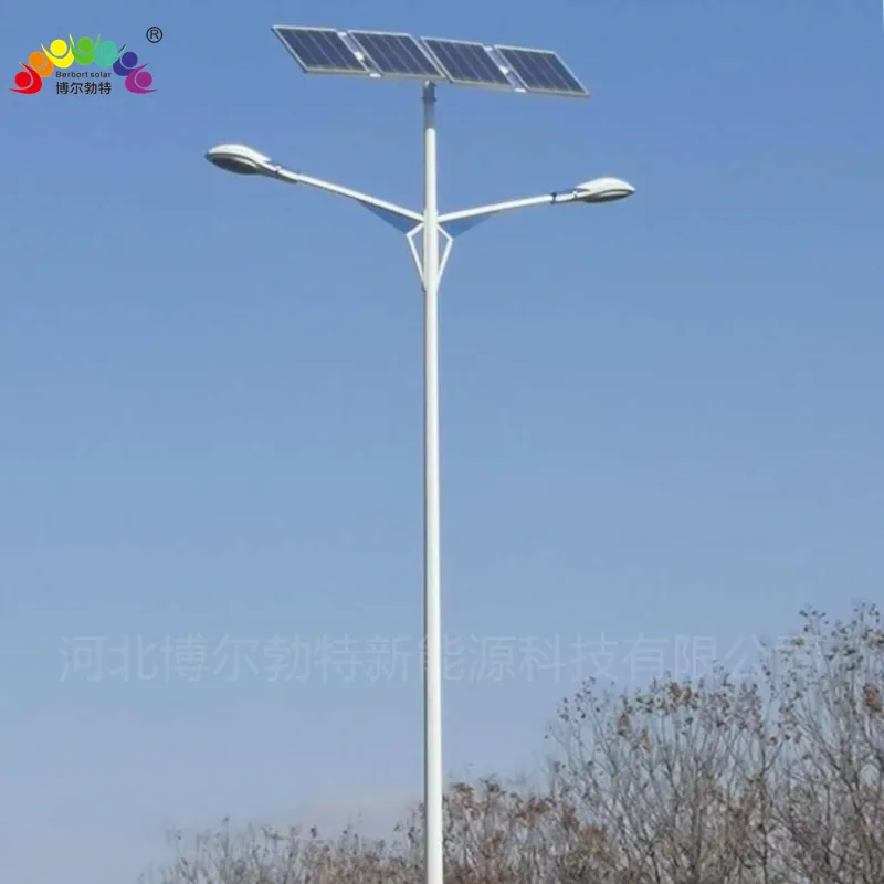 博尔勃特高速公路12米200W双臂太阳能路灯怎么调节时间
