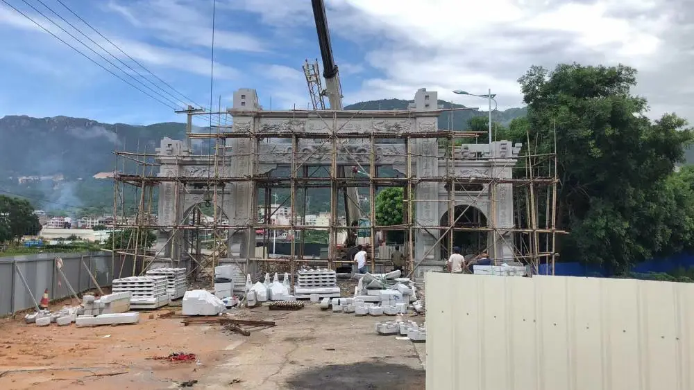 惠安石雕***工程外墙佛像/园林庭院亭子等/陵园墓碑别墅外墙围墙栏杆/山门牌坊门楼/桌椅等